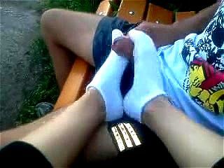 best of With white socks footjob ankle