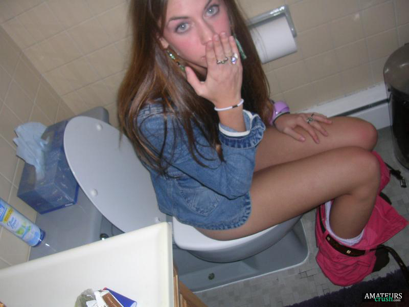 best of The bathroom caught peeing in woman