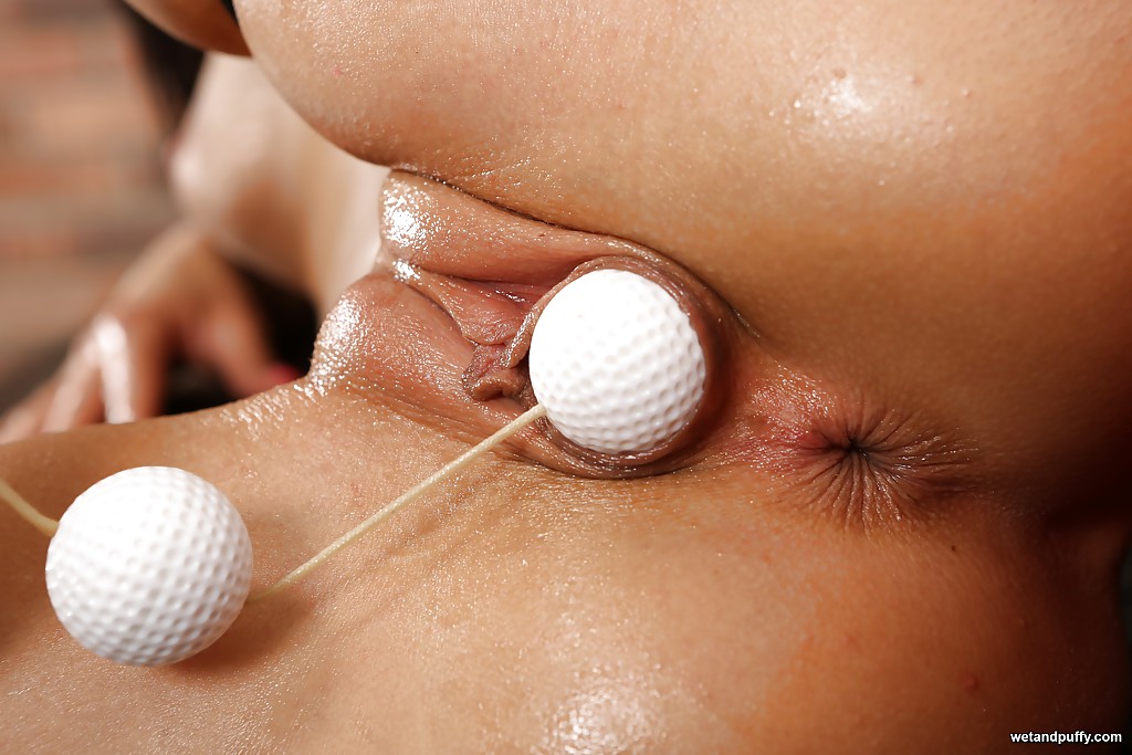 Naked girls with golf balls in their vagina