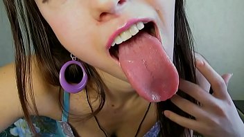 Tongue fetish sloppy deepthroat