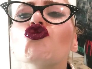 Lipstick glass kiss